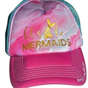 Simply Southern Pink & Blue Let’s Be Mermaids Hat - EUC
